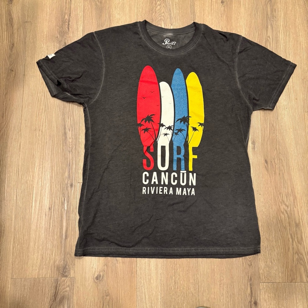 Surf Cancun Graphic T-Shirt - Blackish/Grey